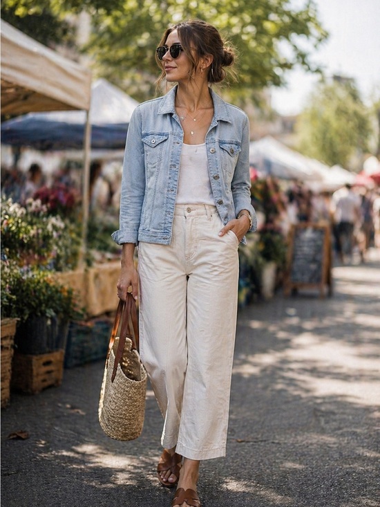 Style & Co. Jackets & Blazers - Style & Co Light Wash Denim Jacket Medium Classic Button Front Jean Jacket